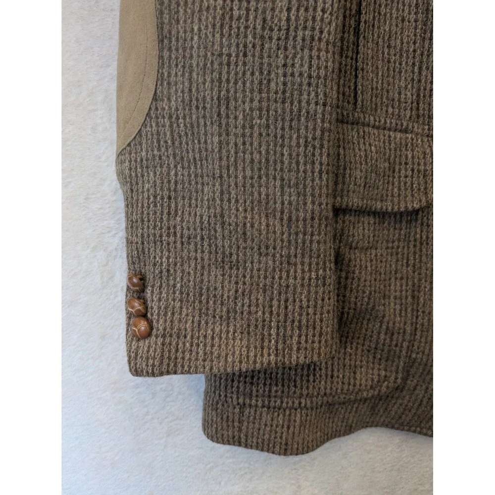 Pendleton Sport Coat Blazer Men's 44 Brown Wool Elbow Patches Tweed
